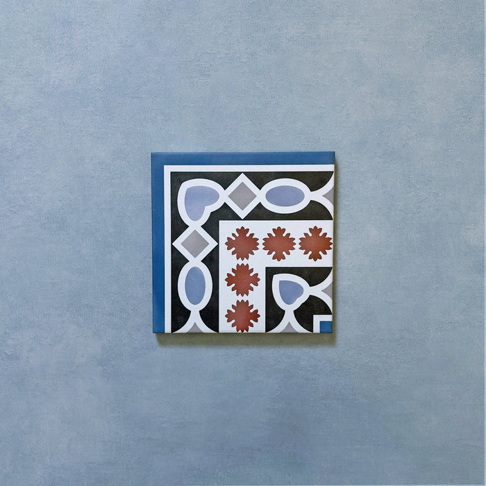 Empire Victorian Blue Mini Tiles | Corner Tile | 15cm x 15cm