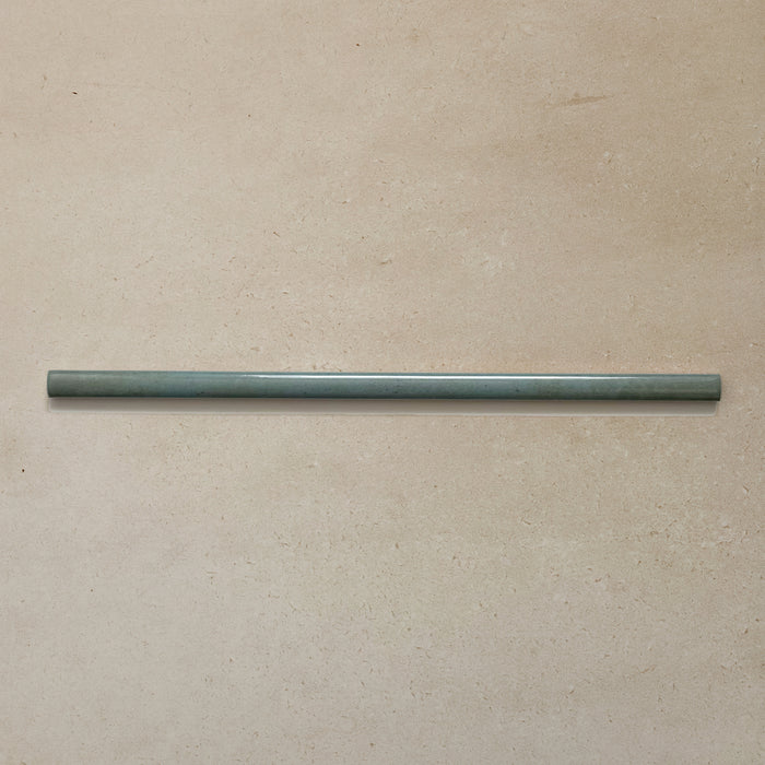 Izmir Celadon Green Gloss Pencil Bullnose Border Tile 1.2cm x 30cm