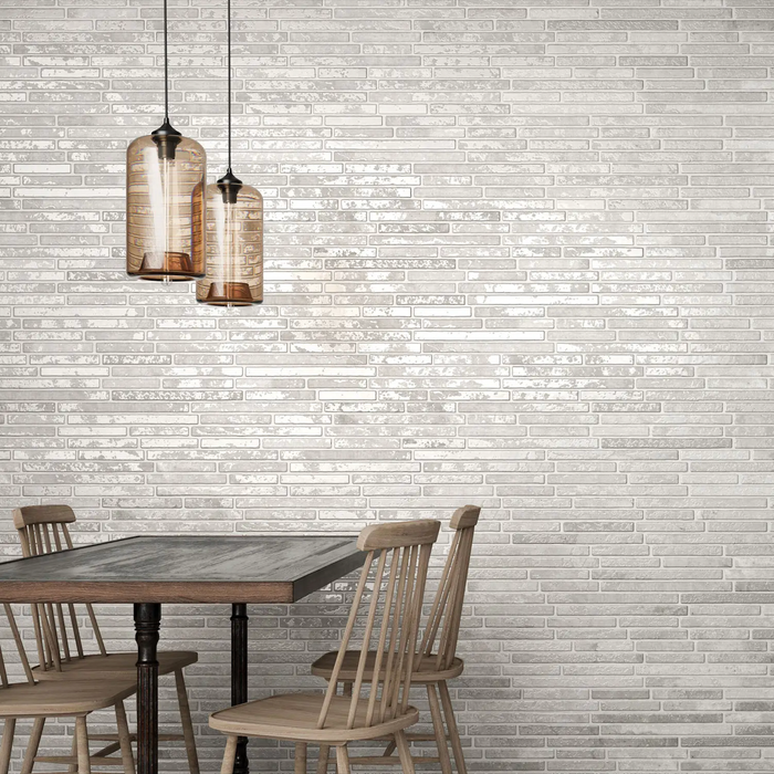 Essen White Smoke Porcelain Brick Wall Tiles