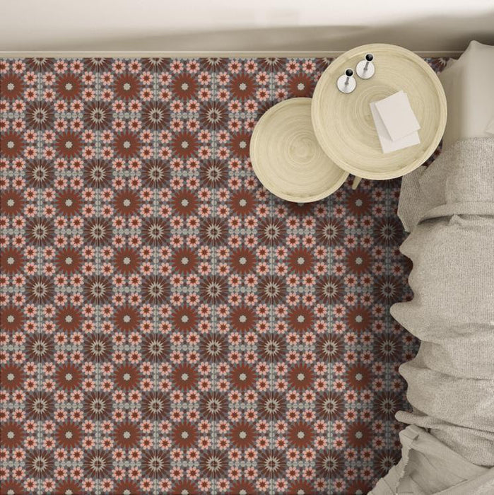 Fizaan Rosso Moroccan Patterned Tiles 20cm x 20cm