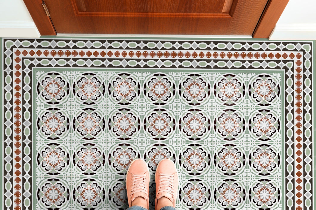 Empire Victorian Green Mini Tiles | Main Tile | 15cm x 15cm