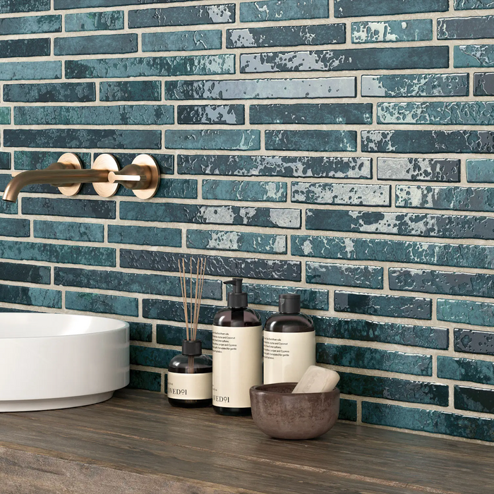 Essen Midnight Blue Porcelain Brick Wall Tiles