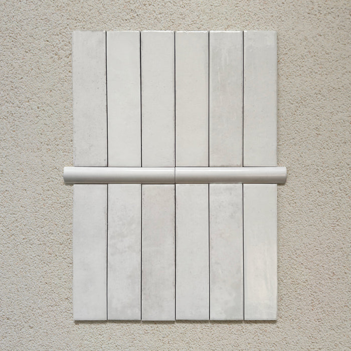 Madison White Bullnose | Pencil Border Tiles | 3cm x 20cm