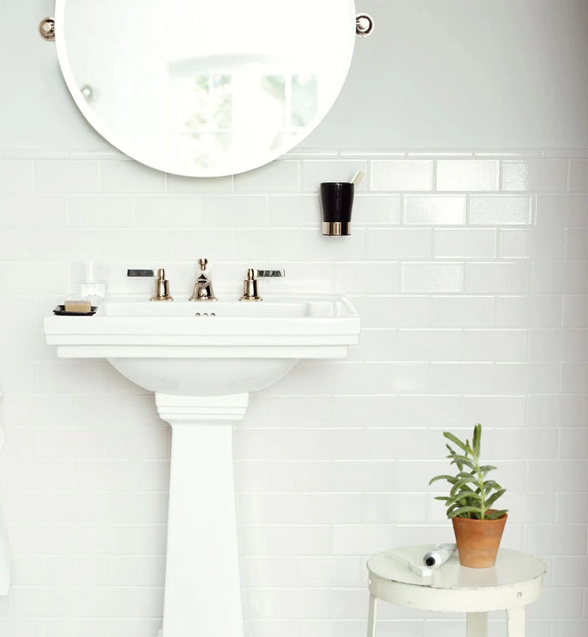 Calabria Crackle Glaze White Glazed Metro Tile 7.5 x 15cm
