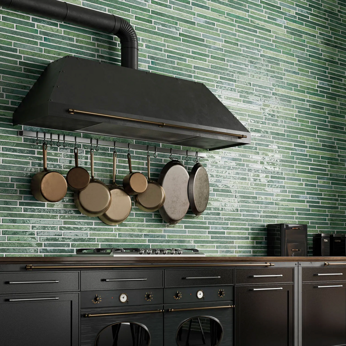 Essen Lawn Green Porcelain Brick Wall Tiles