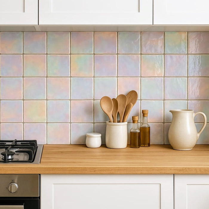 Lustre Hologram Seashells | Square Wall Tiles | 10cm x 10cm