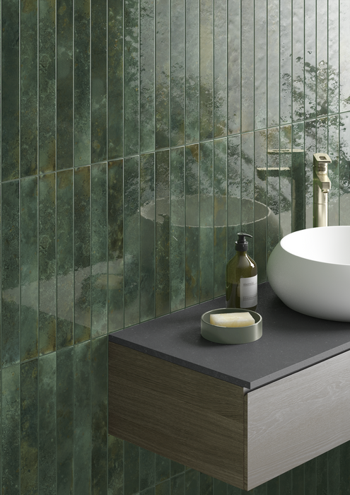 Maldives Pine Green Wall Tiles | 5cm x 40cm