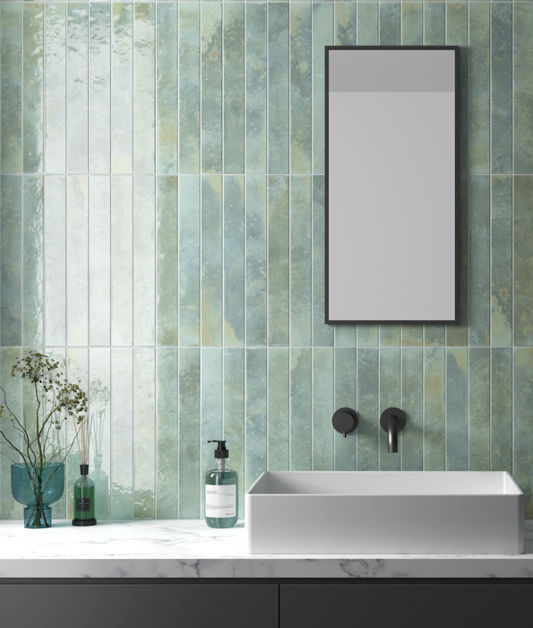 Maldives Celadon Green Wall Tiles | 5cm x 40cm