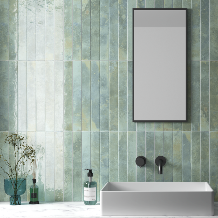 Maldives Celadon Green Wall Tiles | 5cm x 40cm