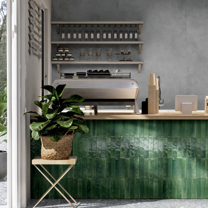 Mizu Tiles | Green Tiles | Wall & Floor Tiles | 6cm x 24cm | Porcelain