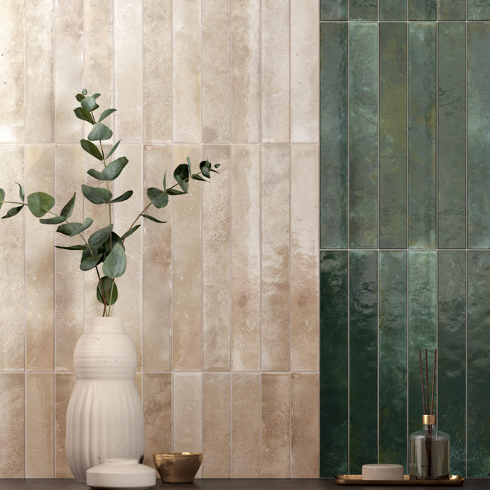 Maldives Pine Green Wall Tiles | 5cm x 40cm