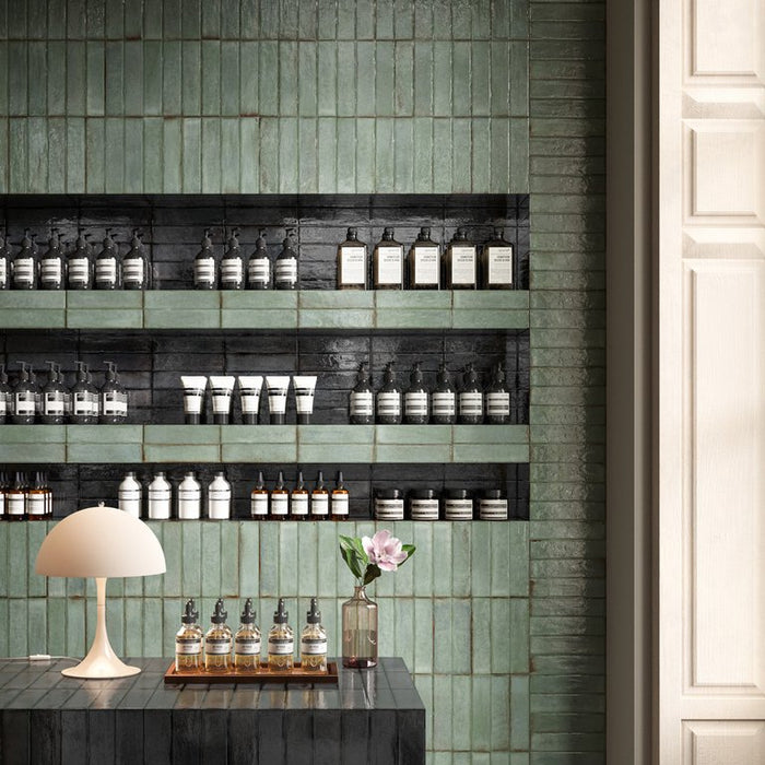 Play Sage Green Brick Rectified | Wall & Floor Tiles | 5cm x 20cm