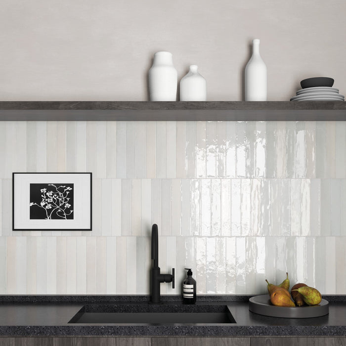 Belem White | Porcelain | Artisanal Wall Tiles | 5cm x 30cm
