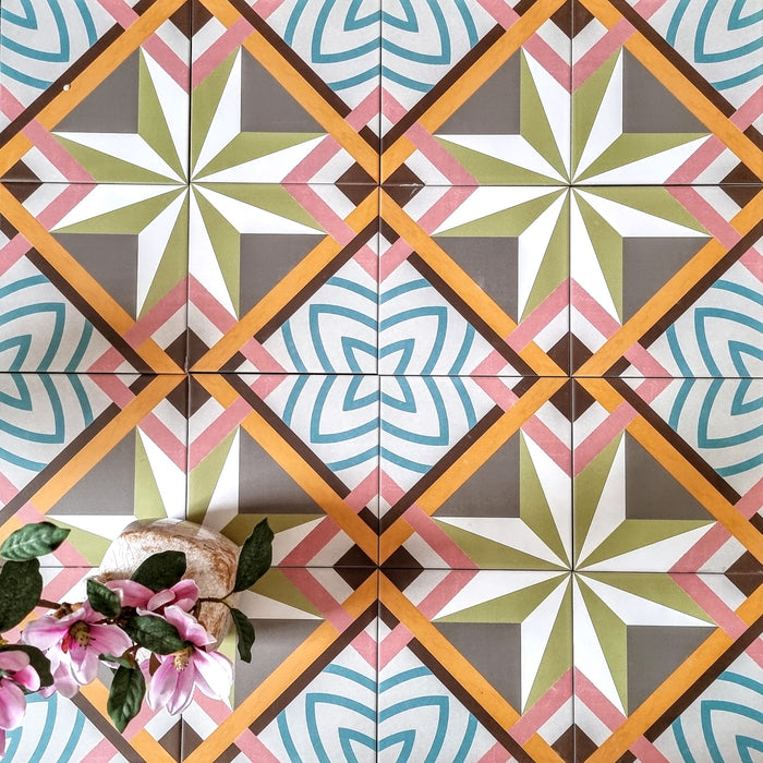 Cabana Star Cuban Moroccan Tile 20cm x 20cm