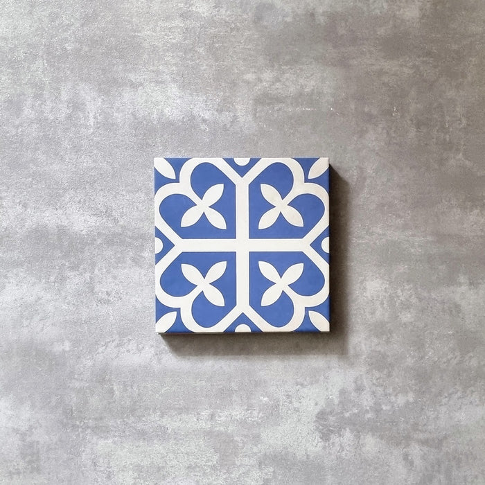 Iris Blue Moroccan / Victorian Pattern Tile  20cm x 20cm