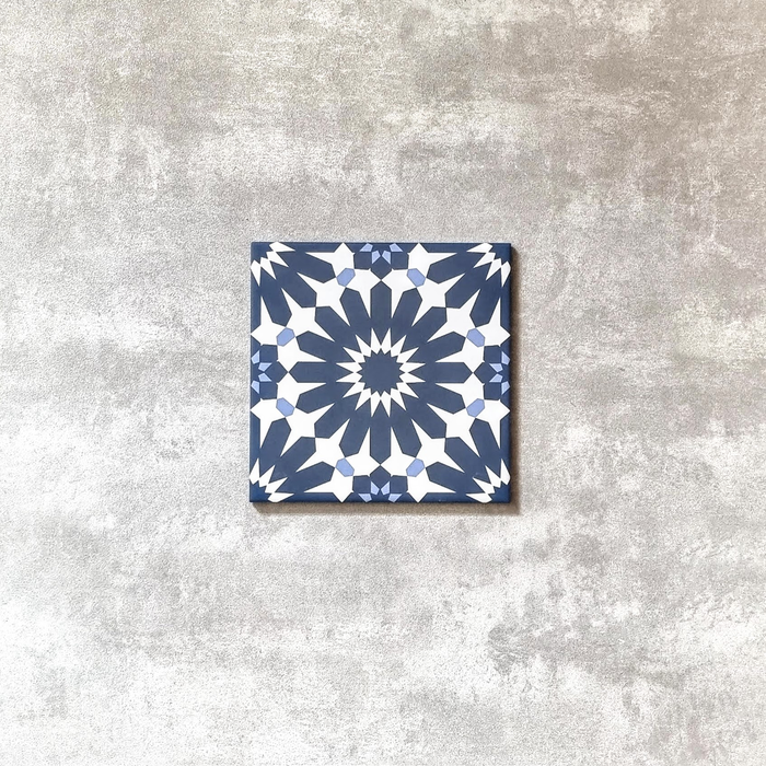 Fizaan Federal Blue Moroccan Pattern Tile 20cm x 20cm