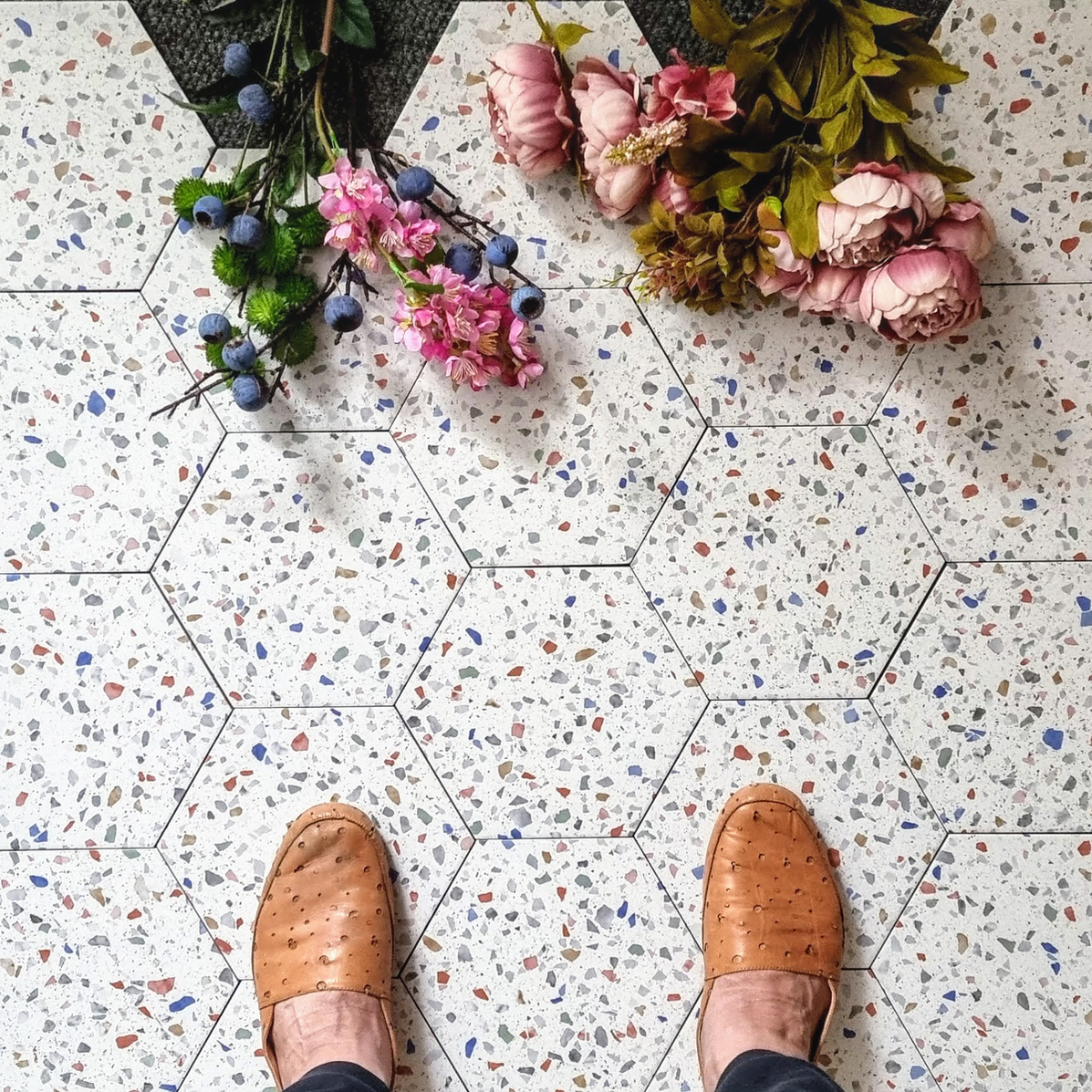 Confetti Terrazzo Tiles | Tutti Frutti | Hexagon Tiles | Terrazzo Tile ...