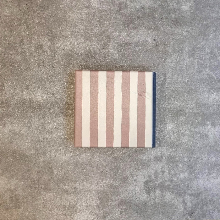 Stripes Vintage Rose Tiles | Moroccan Striped Tiles | 20cm x 20cm