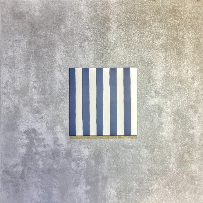 Stripes Blue Tile | Moroccan Pattern Tiles | 20cm x 20cm