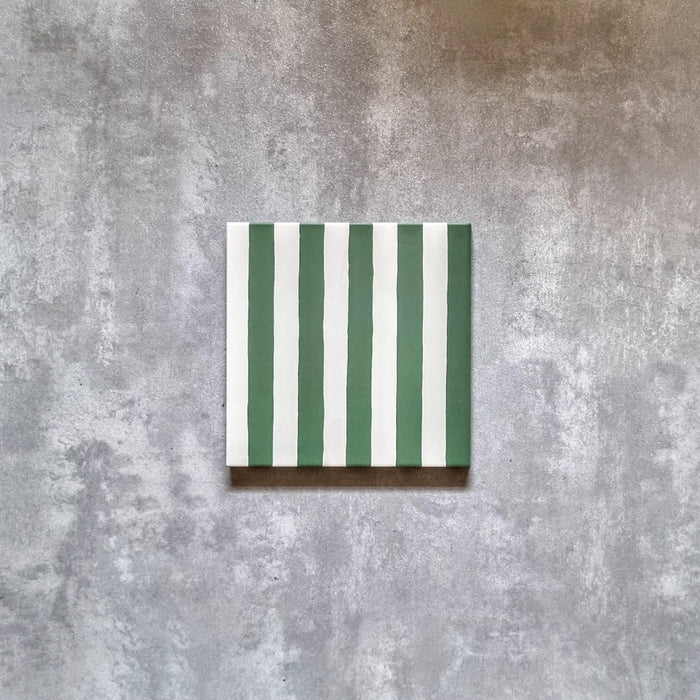 Stripes Green Tile | Moroccan Tiles | 20cm x 20cm