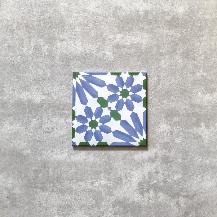 Fizaan Ocean | Moroccan Tile  | Blue White Tile | 20cm x 20cm