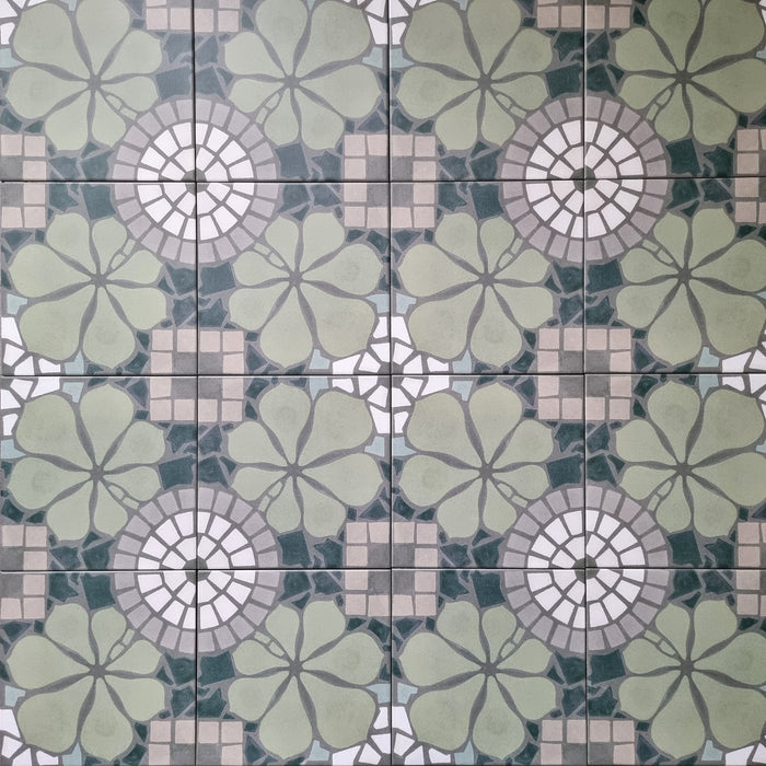 Bloom Green Tiles | Moroccan Tiles | 20cm x 20cm