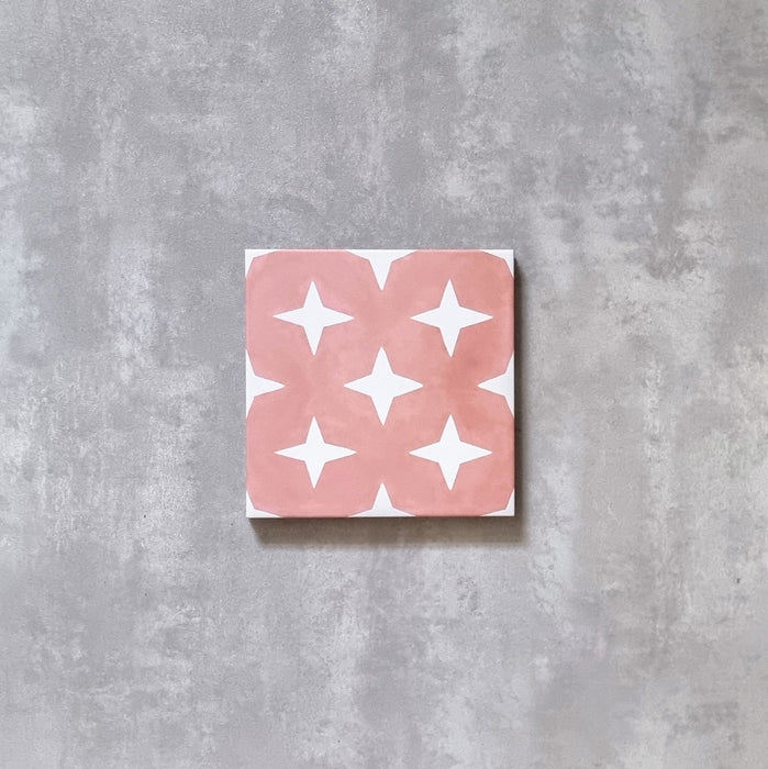 Santos | Rose Pink | Moroccan Tiles | Wall & Floor | 20cm x 20cm FULL TILE SAMPLE