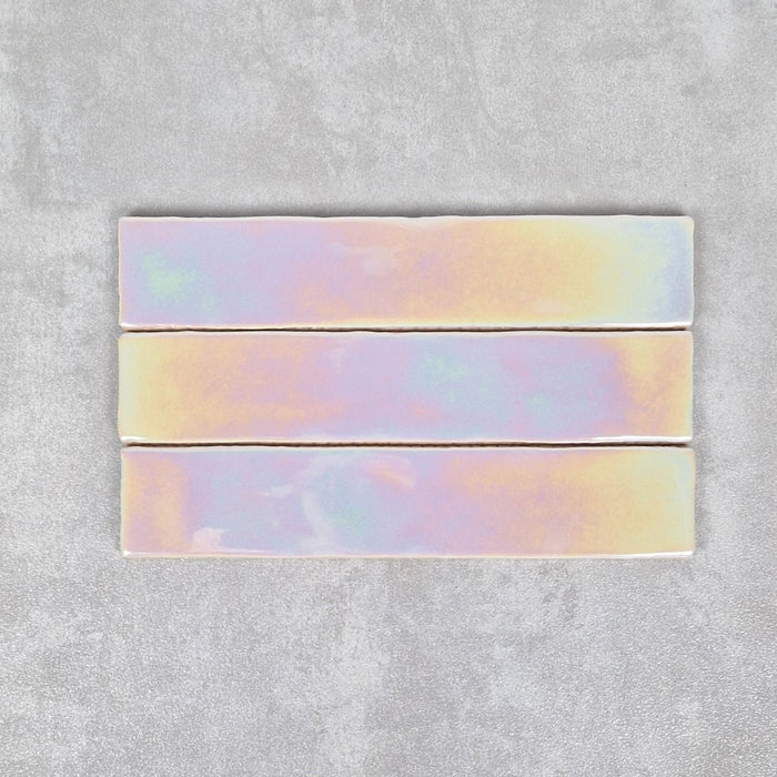 Lustre Hologram Seashells Brick Wall Tiles 5cm x 25cm