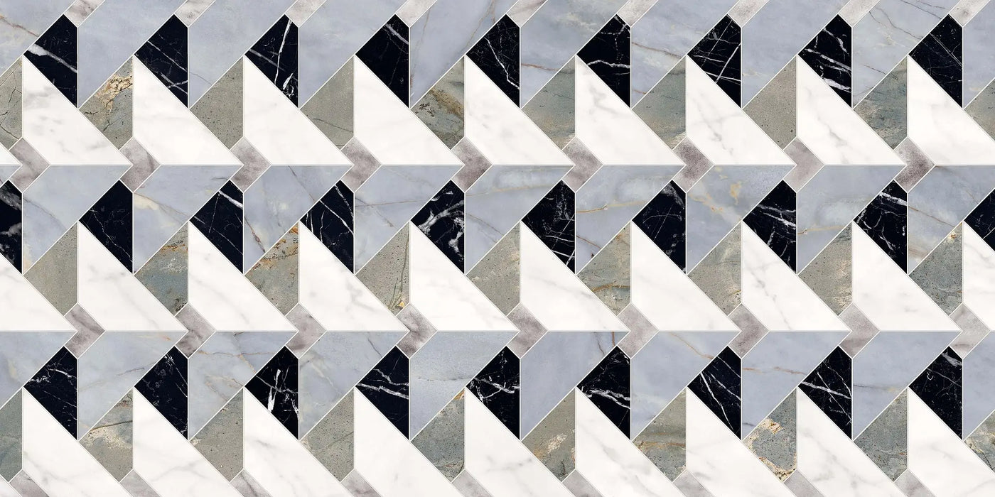 CUT TILE SAMPLE Bassano Diamond Tips 3D Décor | Porcelain Wall & Floor Tiles | 60cm x 120cm