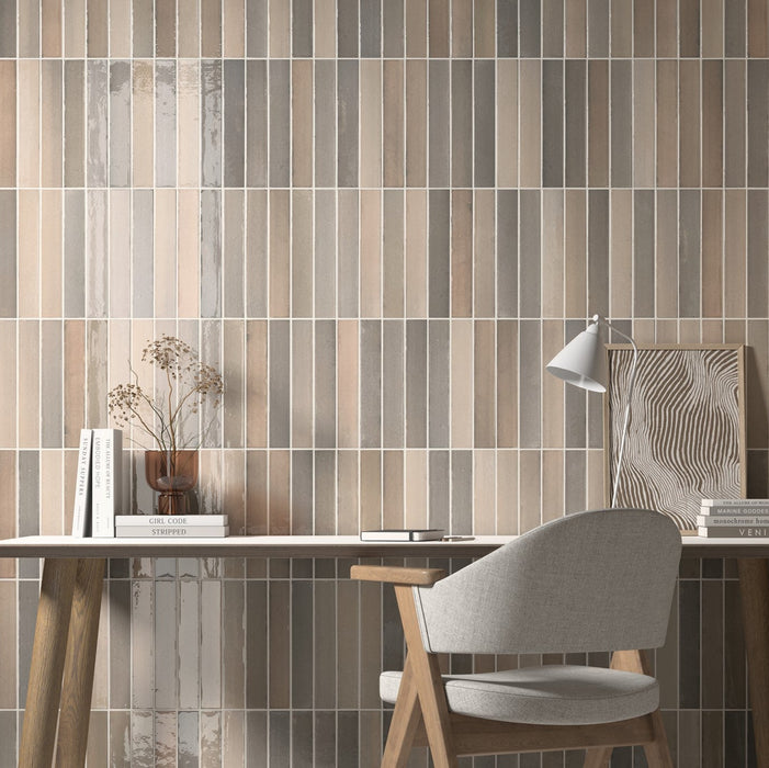 Belem Grey | Porcelain | Artisanal Wall Tiles | 5cm x 30cm