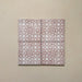 Bedouin Tetuan Rose Moroccan-style 15x15cm four-tile arrangement featuring a soft blush pink and white geometric pattern. The tiles have a handcrafted matte finish with subtle tonal variation, displayed on a warm neutral background to highlight their artisanal design.