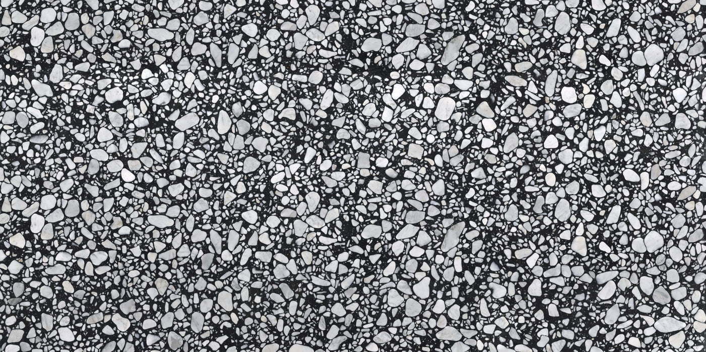 Noventa Terrazzo Nero Matt Porcelain Wall Floor Tile 59cm x 118cm