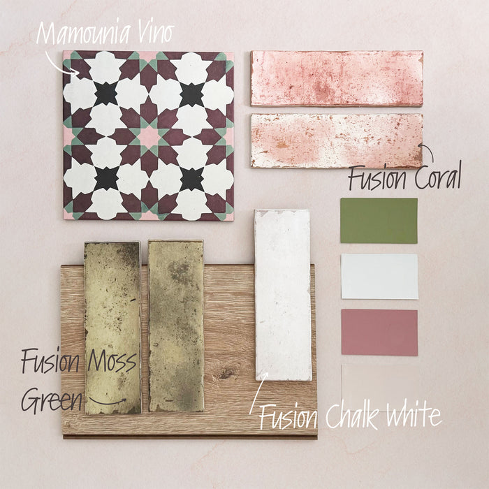 Mamounia Tile | Vino | Moroccan Tiles | Wall & Floor | 20cm x 20cm
