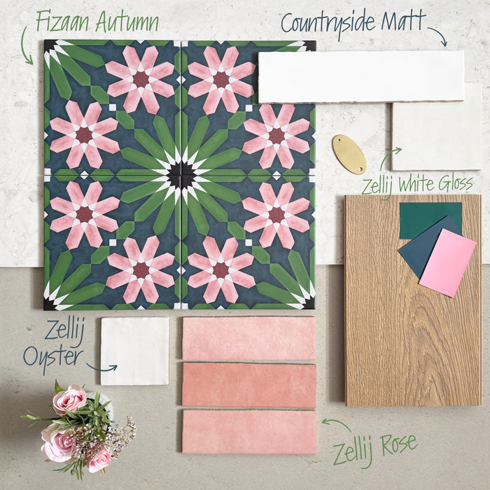 Zellij Rose Pink Brick | Moroccan Style | 6.5cm x 20cm