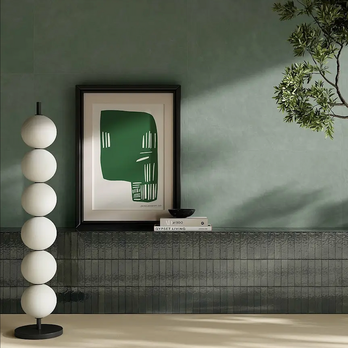 Play Forest green Brick Rectified | Wall & Floor Tiles | 5cm x 20cm