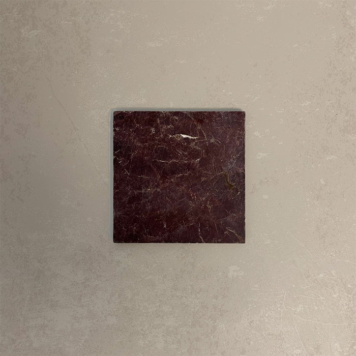 FULL TILE SAMPLE Fitzrovia Tumbled Claret Red Marble Tile | 15cm x 15cm