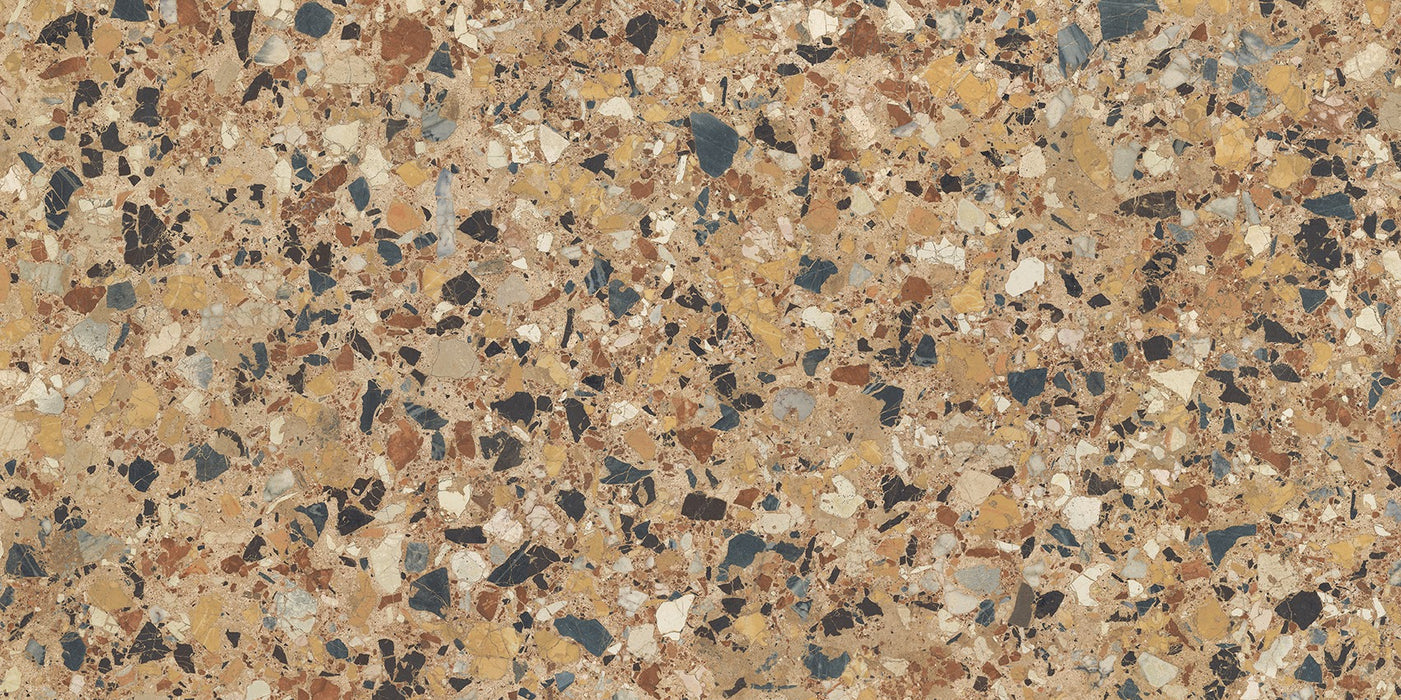Vito Umbar Classical Terrazzo Style 4d Brushed Finish Tiles 60cm x 120cm CUT TILE SAMPLE