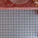 Agraba Azul Blue 20cm x 20cm Moroccan style floor tiles, showcasing a repeating blue and white geometric star pattern alongside a statement pink marble vanity.