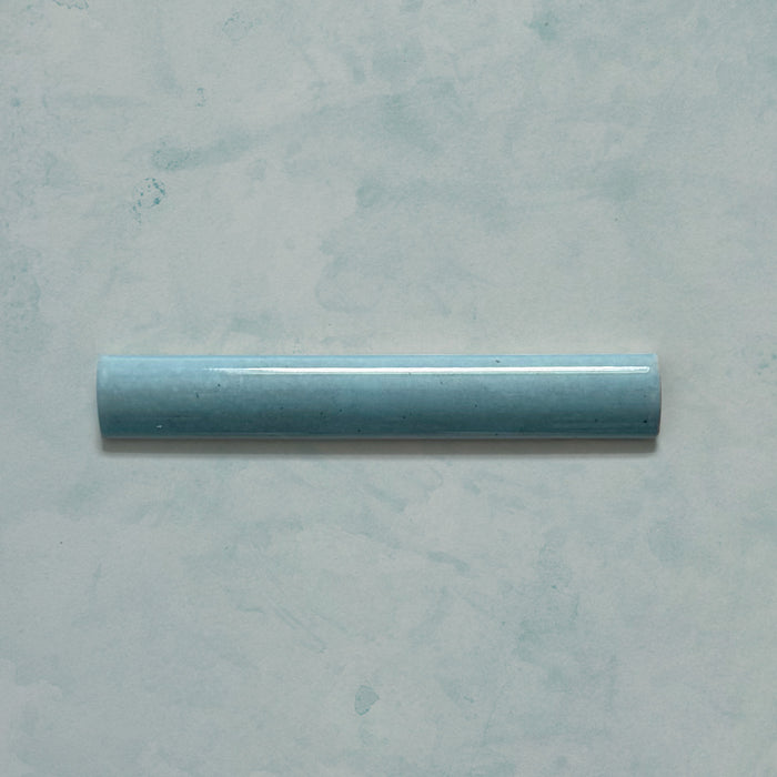 Madison Aquamarine Bullnose Bone | Pencil Border Tiles | 3cm x 20cm