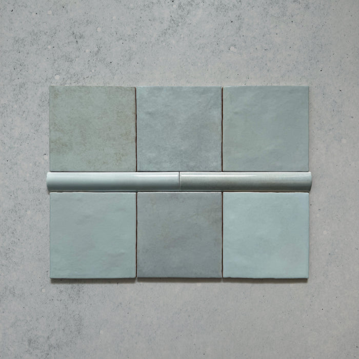 Zellij Aqua Blue Bullnose | Moroccan Style | 3cm x 20cm