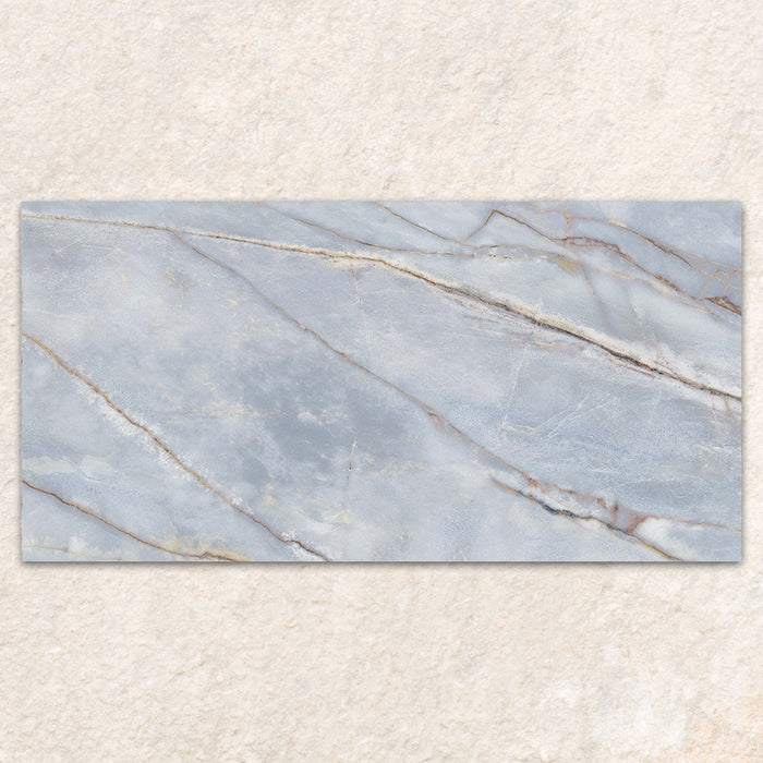 CUT TILE SAMPLE | Bassano River Blue Lux | 3D | 60cm x 120cm