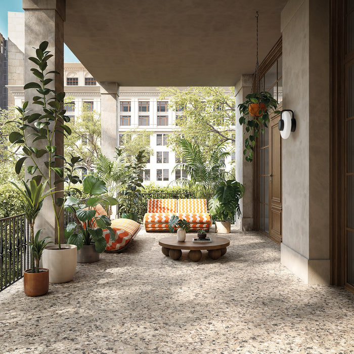 Vito Dolomite Classical Terrazzo Style 4d Brushed Finish Tiles 60cm x 60cm