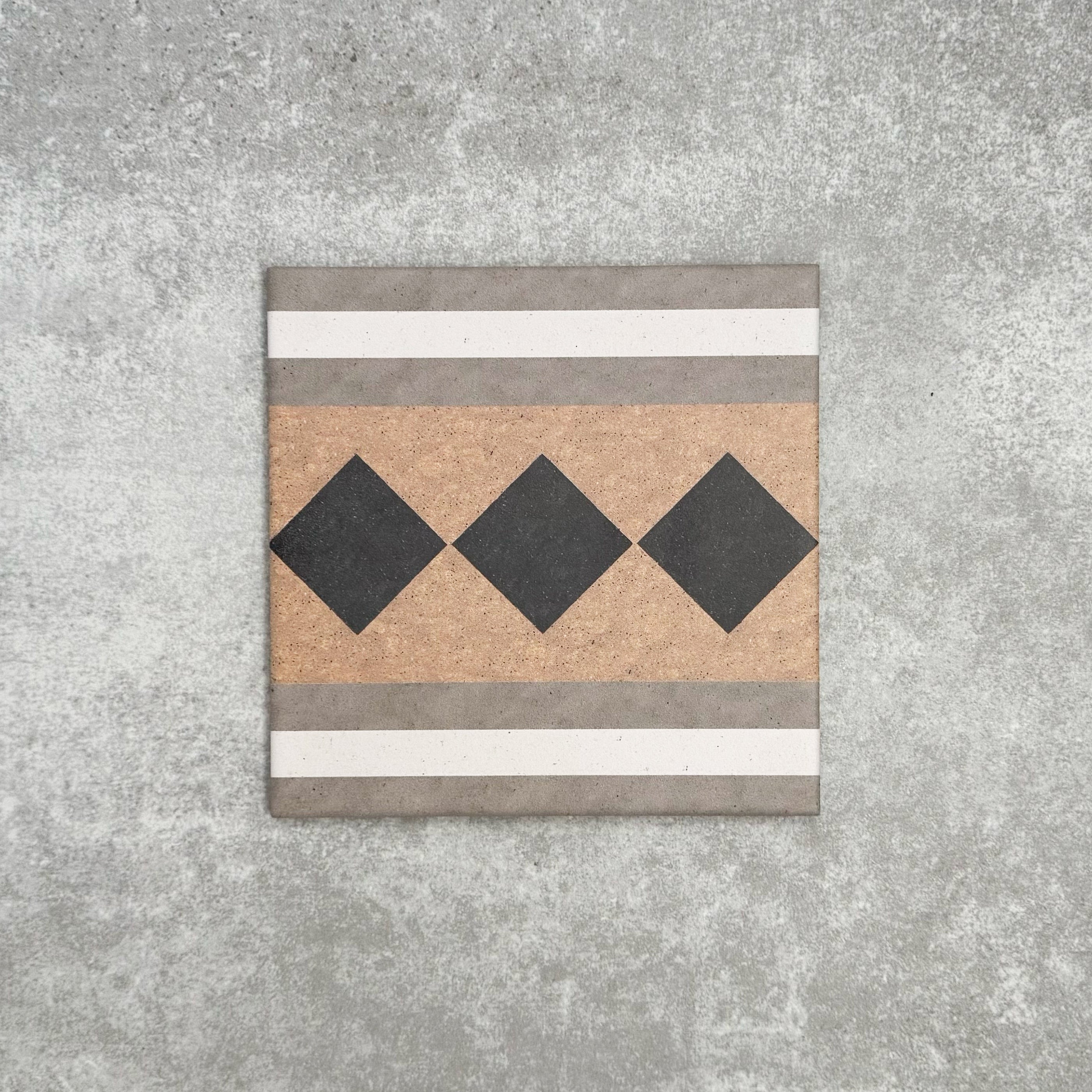 Tile Rug Border Maison Brun Victorian Side/Border Tile 20cm x 20cm — Artisan Tile Company