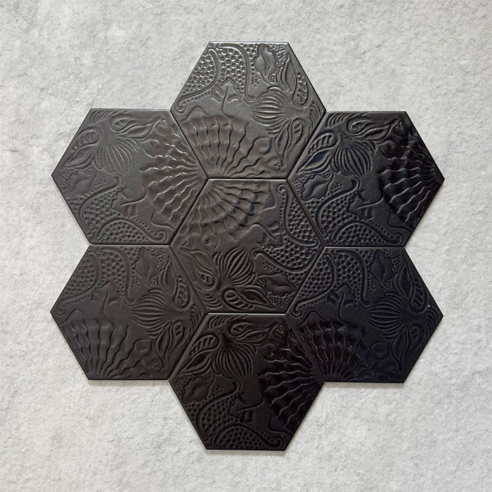 Barcelona Black | Hexagon Tile | 25cm x 22cm