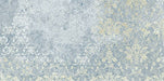 Flat lay of Boheme Blue 2cm 50 × 100cm outdoor slabs, featuring layered blue and soft neutral tones with a lightly distressed, decorative effect. Ideal for patios, terraces, and outdoor living spaces.