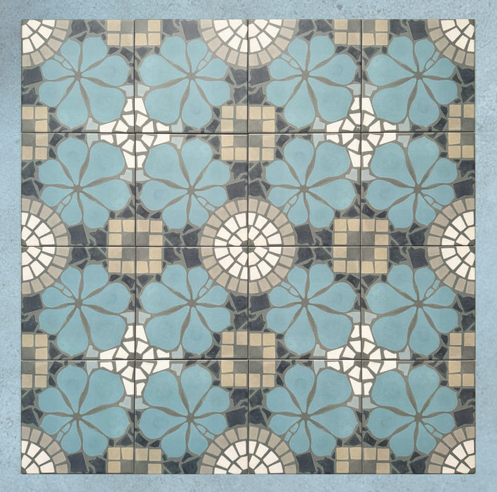 Bloom Azul Blue | Moroccan Style | 20cm x 20cm