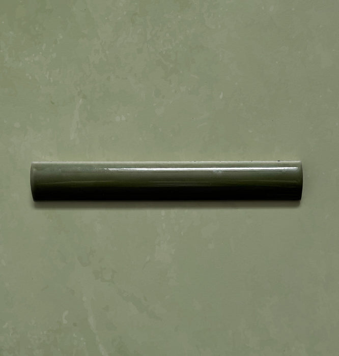 Zellij Botanical Green Bullnose | Moroccan Style | 3cm x 20cm