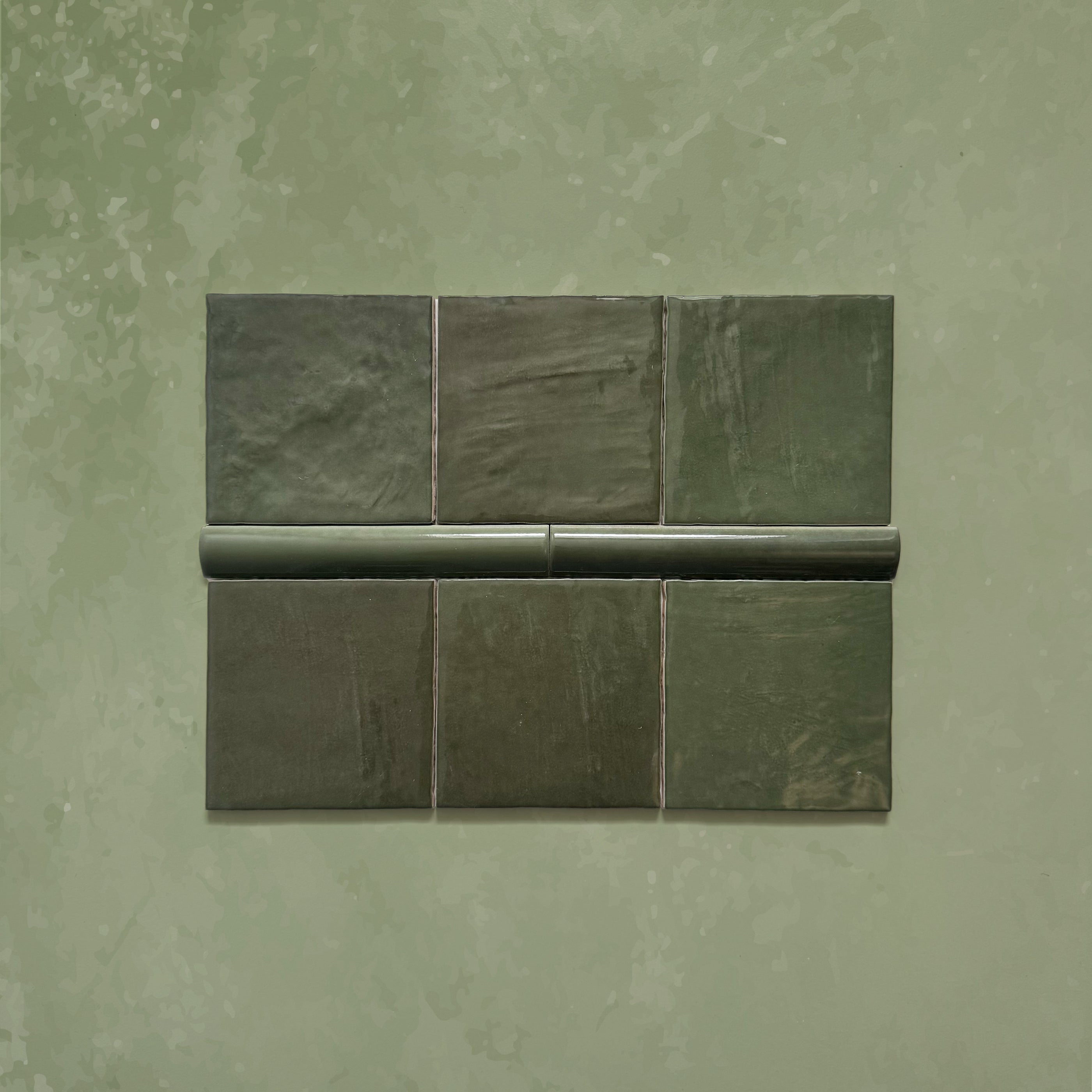 Zellij Botanical Green Square | Moroccan Style | 13.2cm x 13.2cm ...