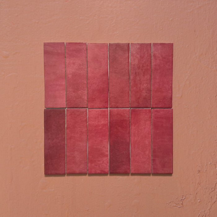 Zellij Burgundy Brick | Moroccan Style | 6.5cm x 20cm