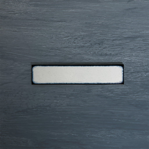 Single Chemistry White 6.5cm x 30cm rectangular ceramic wall tile, featuring a glossy crackle-effect white glaze with subtle tonal variation and an artisan handcrafted finish.